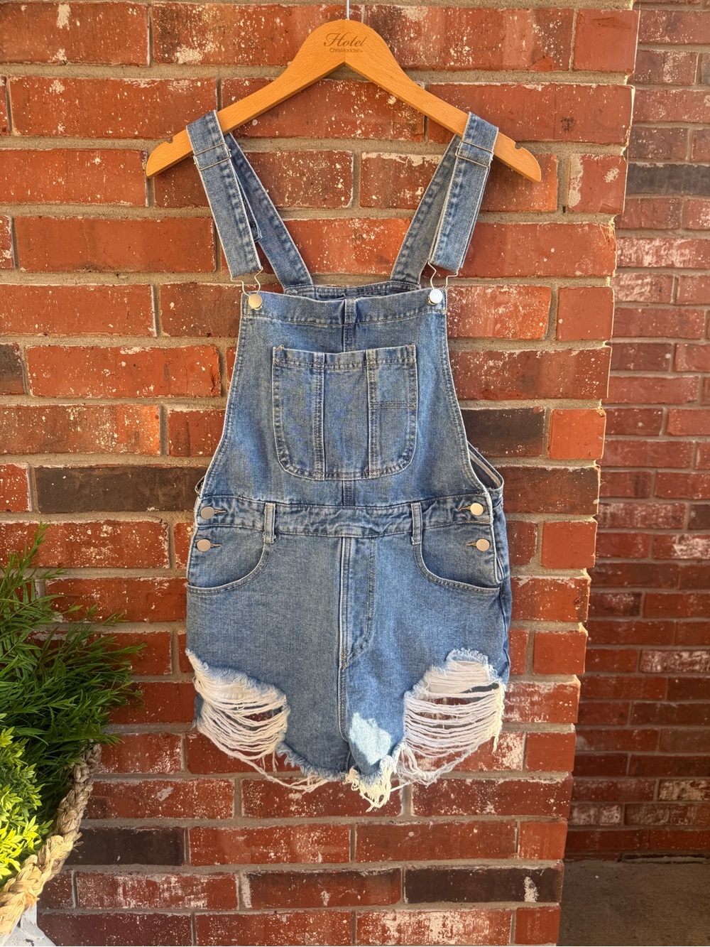 SHEIN denim shorts overalls - Picture 1 of 7